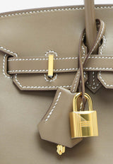 Hermès Birkin 25 in Etoupe Tadelakt Leather with Gold Hardware