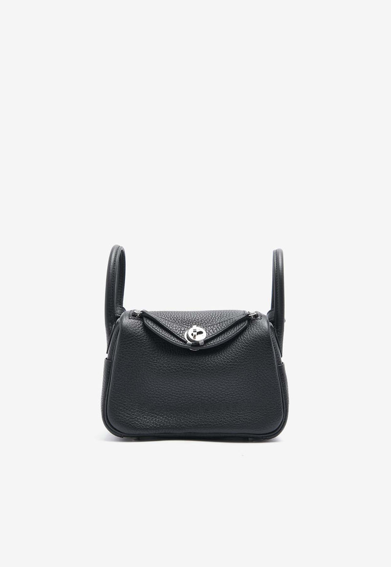 Hermès Mini Lindy 20 II in Black Clemence Leather with Palladium Hardware