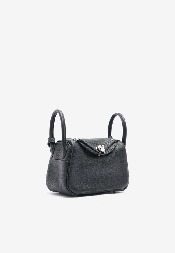 Hermès Mini Lindy 20 II in Black Clemence Leather with Palladium Hardware