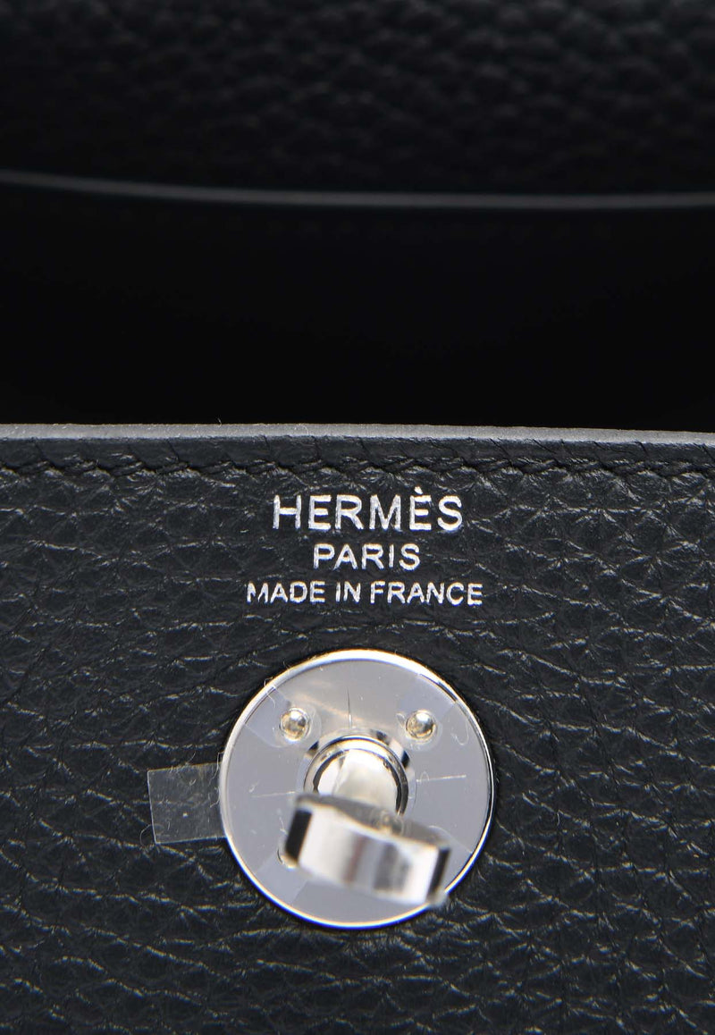 Hermès Mini Lindy 20 II in Black Clemence Leather with Palladium Hardware