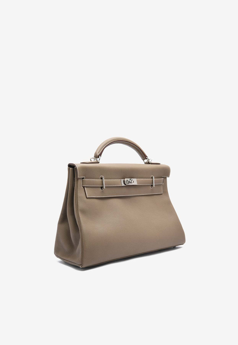 Hermes Kelly Maxi 42 in Etoupe Togo with Palladium Hardware