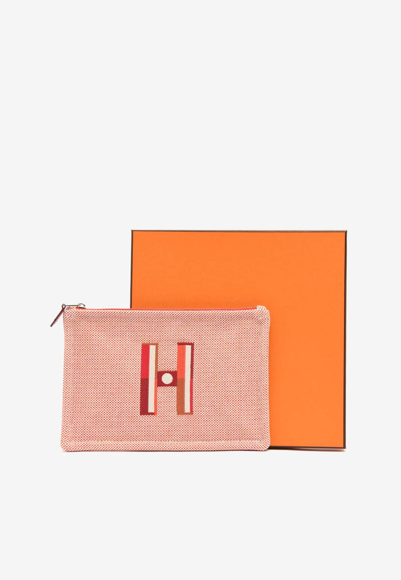 Hermès Faubourg PM Corner Case in Orange and Framboise H Canvas 