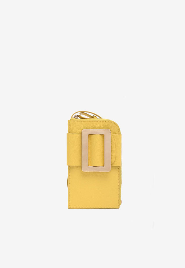 BOYY Buckle Grained Leather Phone Holder Yellow CR24BPHOYELLOW