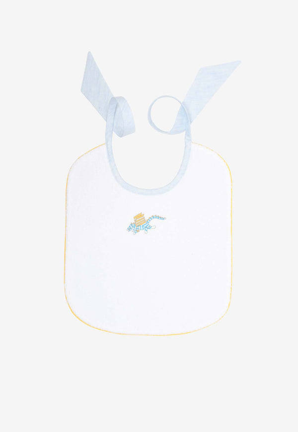 Hermès Baby Epopee Bib in Bleu Ciel Embroidered Terry