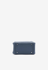 Hermès Mini Lindy 20 II in Bleu de Prusse Clemence Leather with Palladium Hardware