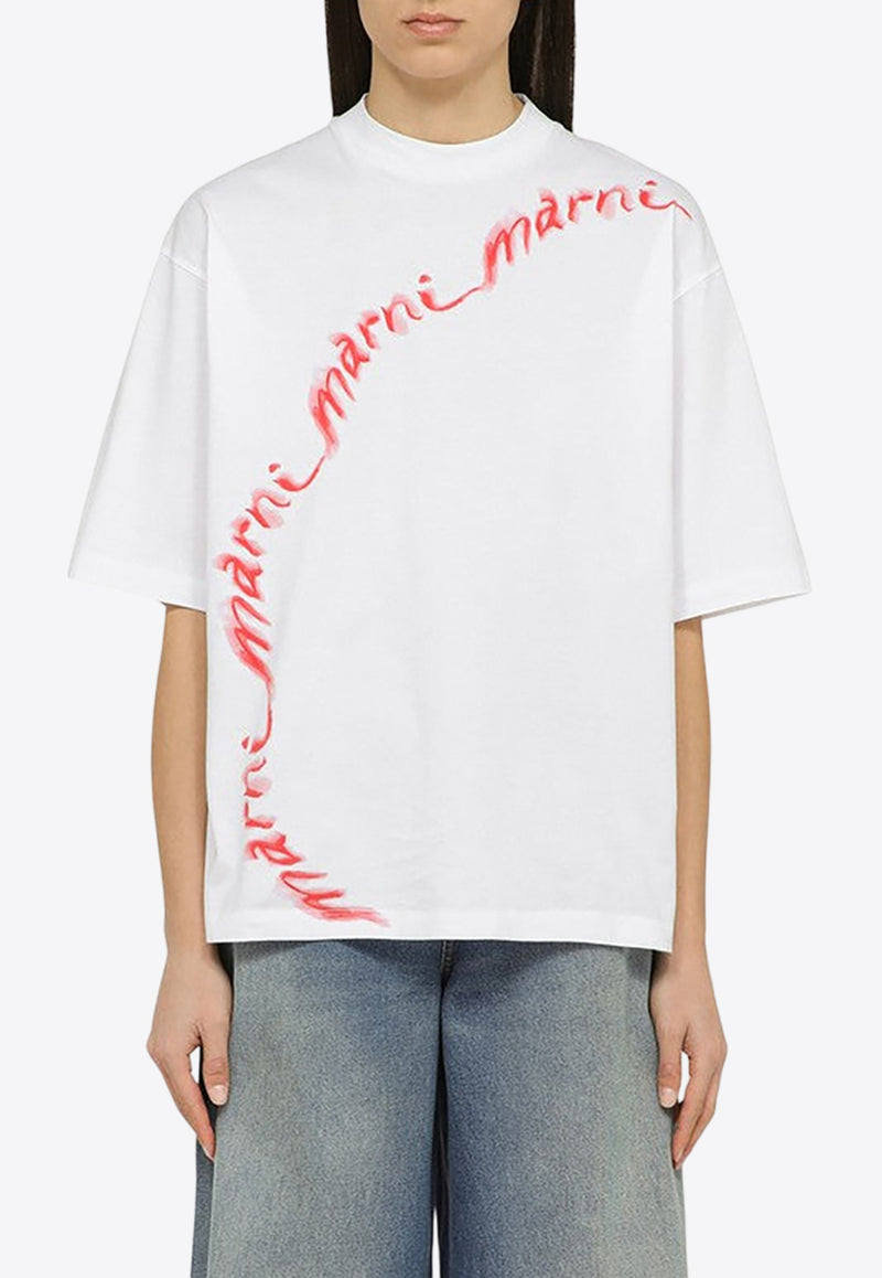 Marni Logo-Printed Crewneck T-shirts THJE0263P7USCW29/O_MARNI-WLW01