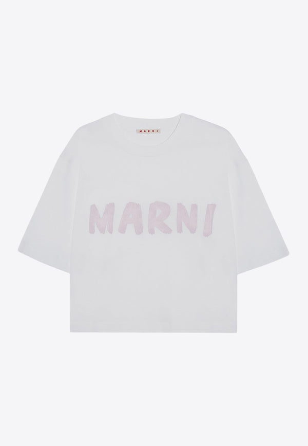 Marni Logo Print Cropped T-shirt White THJE0333P0USCS11/P_MARNI-L6W01