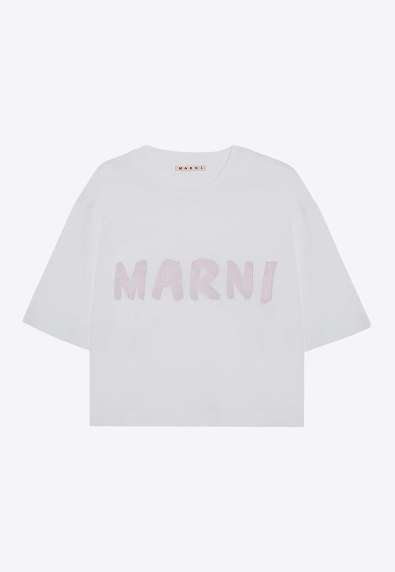 Marni Logo Print Cropped T-shirt White THJE0333P0USCS11/P_MARNI-L6W01