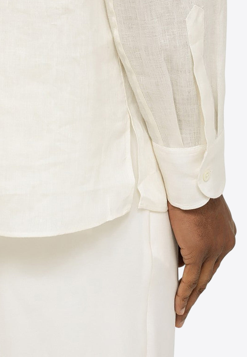 PT Torino Mandarin Collar Long-Sleeved Shirt White TL6SSF010CPT01CB/M_PT0F-0010