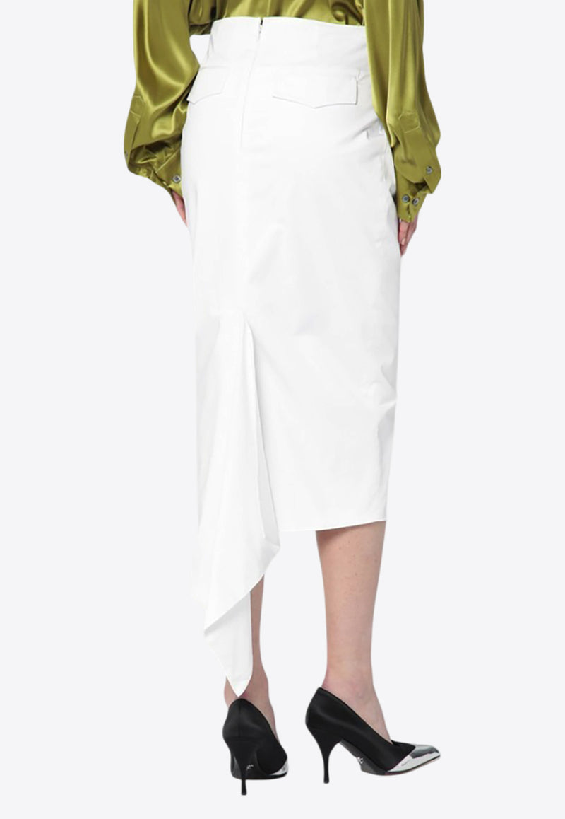 TheLatest Asymmetrical Midi Skirt  White TLW09001T0194ABTP/Q_LATES-T0001