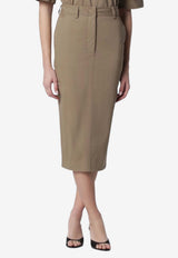 TheLatest Fitted Pencil Skirt Brown TLW09008T0176ABTP/S_LATES-T0031