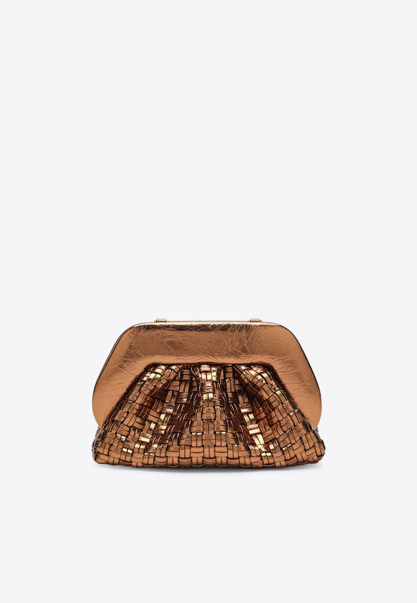 Themoirè Micro Tia Laminated Woven Clutch  Bronze TMFW25TMWL127PL/R_THEMO-BR