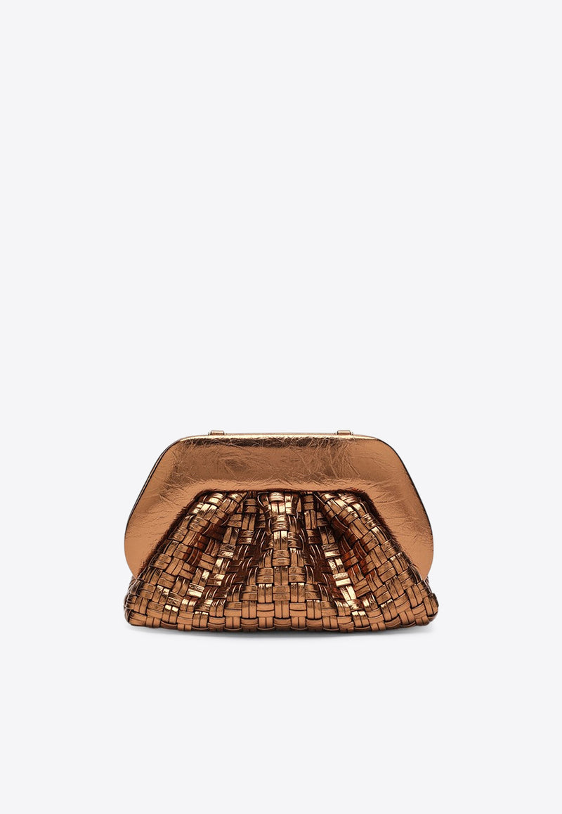 Themoirè Micro Tia Laminated Woven Clutch  Bronze TMFW25TMWL127PL/R_THEMO-BR