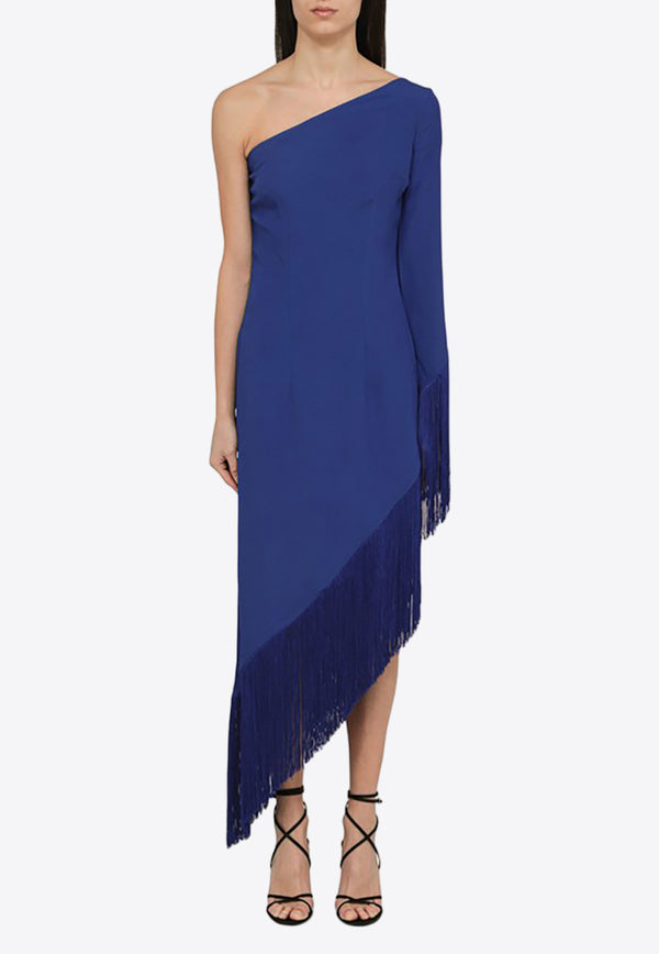 Taller Marmo Asymmetrical Fringed One-Shoulder Dress TMPS2440PL/O_TALLE-652