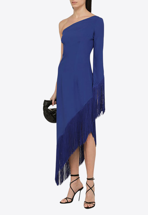 Taller Marmo Asymmetrical Fringed One-Shoulder Dress TMPS2440PL/O_TALLE-652