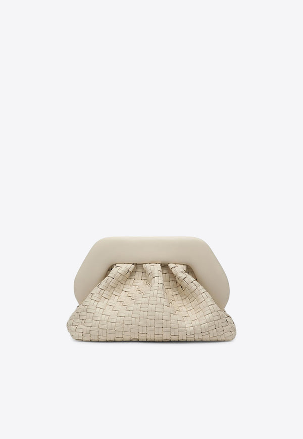 Themoirè Tia Woven Leather Clutch Bag White TMSR25TMW81PL/Q_THEMO-SH