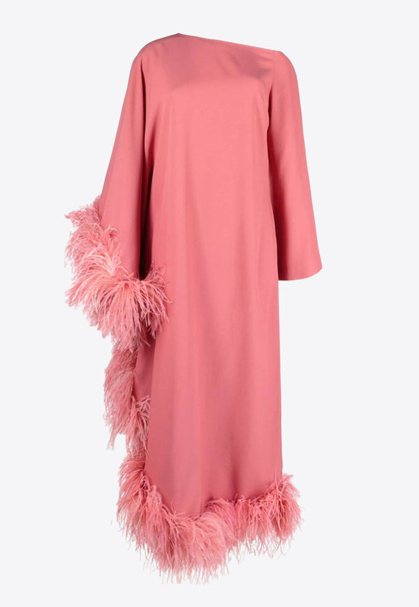 Taller Marmo Feather-Trimmed Ubud Maxi Dress TM_PS2417_301PINK
