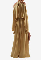 Taller Marmo Sundance Cold-Shoulder Maxi Dress Beige TM_PS2609_104_BEIGE