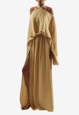 Taller Marmo Sundance Cold-Shoulder Maxi Dress Beige TM_PS2609_104_BEIGE