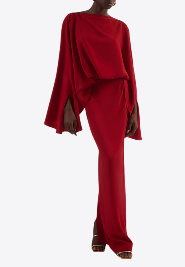 Taller Marmo Eolia Cady Crepe Maxi Dress Red TM_RA2503_360RED