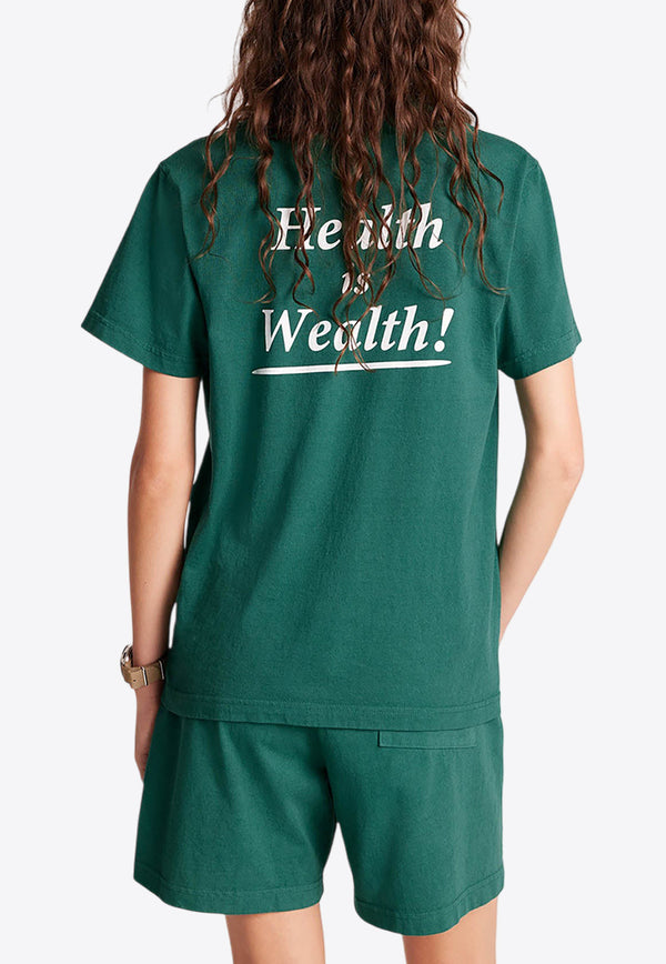 Sporty & Rich Health is Wealth Printed T-shirt Green TO043516300GR03GREEN