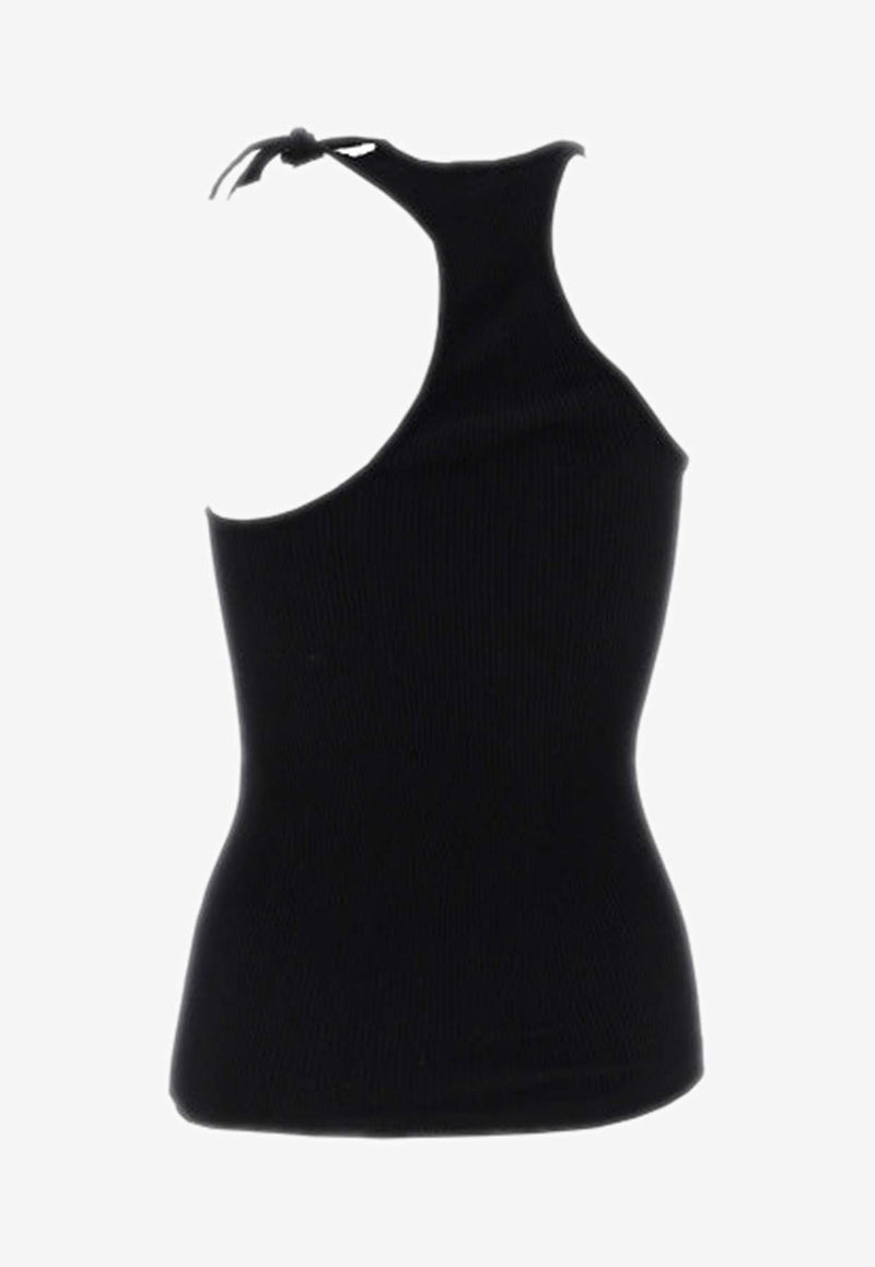 Andreadamo Knot-Strap Ribbed Tank Top Black TO09750169_000_0473