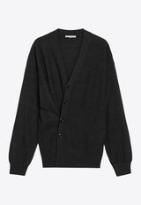 Lemaire Asymmetric Wool Blend Cardigan Gray TO1082DLK087/R_LEMAI-BK966