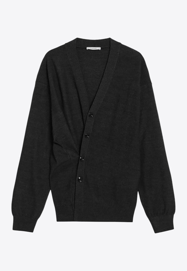 Lemaire Asymmetric Wool Blend Cardigan Gray TO1082DLK087/R_LEMAI-BK966