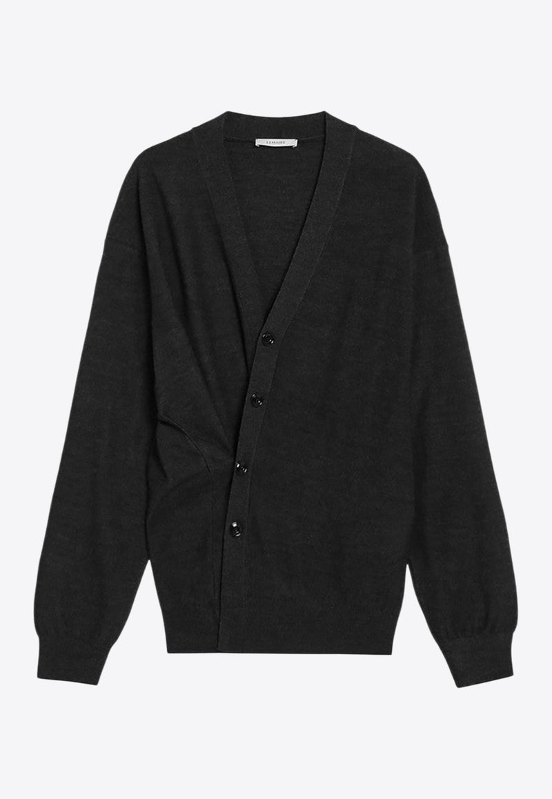 Lemaire Asymmetric Wool Blend Cardigan Gray TO1082DLK087/R_LEMAI-BK966