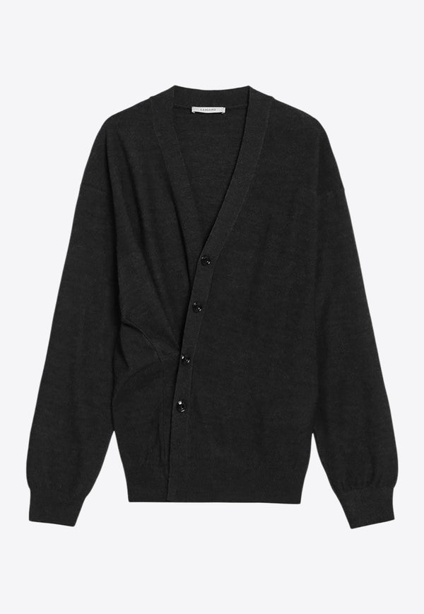 Lemaire V-neck Asymmetric Cardigan Gray TO1082LK087/R_LEMAI-BK966