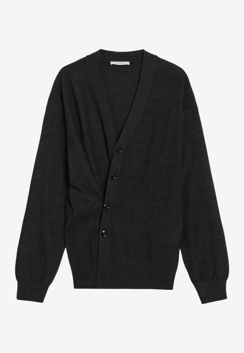 Lemaire V-neck Asymmetric Cardigan Gray TO1082LK087/R_LEMAI-BK966