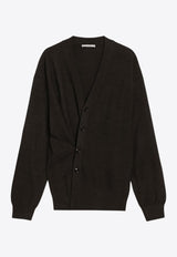 Lemaire V-neck Asymmetric Cardigan Brown TO1082LK087/R_LEMAI-BR397