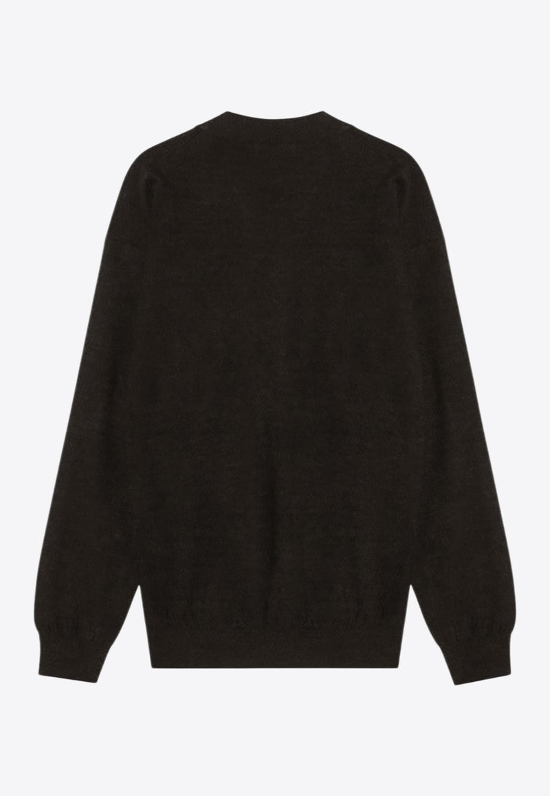 Lemaire V-neck Asymmetric Cardigan Brown TO1082LK087/R_LEMAI-BR397