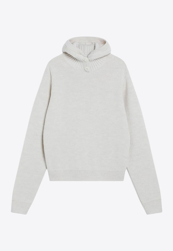 Lemaire Hooded Alpaca and Wool Sweater Cream TO1410LK1028/R_LEMAI-WH048