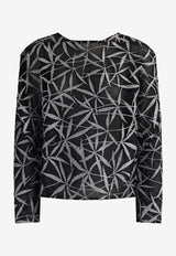 Maticevski Thibeaux Glitter-Leaf Blouse Silver TO5558/24_SILVER