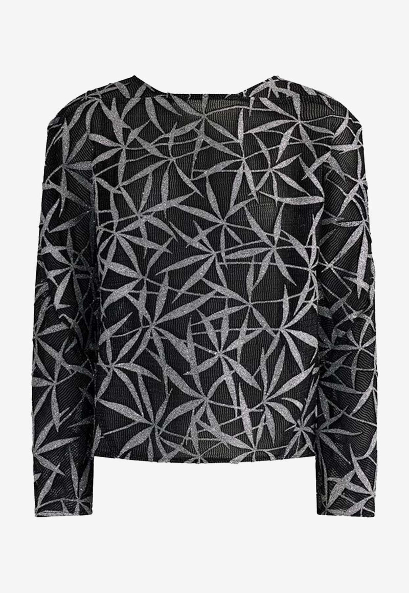 Maticevski Thibeaux Glitter-Leaf Blouse Silver TO5558/24_SILVER