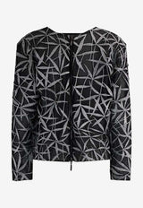 Maticevski Thibeaux Glitter-Leaf Blouse Silver TO5558/24_SILVER