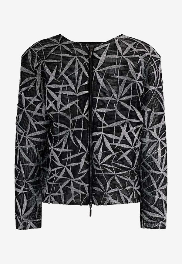 Maticevski Thibeaux Glitter-Leaf Blouse Silver TO5558/24_SILVER