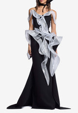 Maticevski Liora Wave Strapless Bodice Black TO5561/24_BLACK WHIT