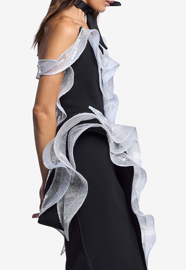 Maticevski Liora Wave Strapless Bodice Black TO5561/24_BLACK WHIT