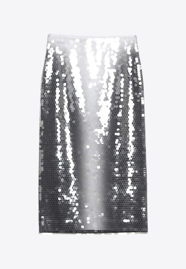 Sportmax Toano Gradient Sequin Pencil Skirt Silver TOANOCO/Q_SPORM-005