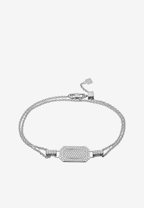 EÉRA Tokyo Double Chain Bracelet in 18-karat White Gold with Diamonds Silver TOBRFP02U2