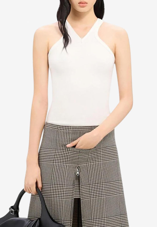 Courrèges V-neck Logo Tank Top White 324JDE079JS0121_0001