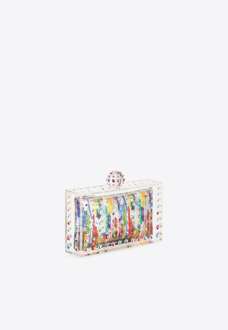 Aquazzura Tequila Crystal-Embellished Clutch TQLCLUC0-RBT-TRP