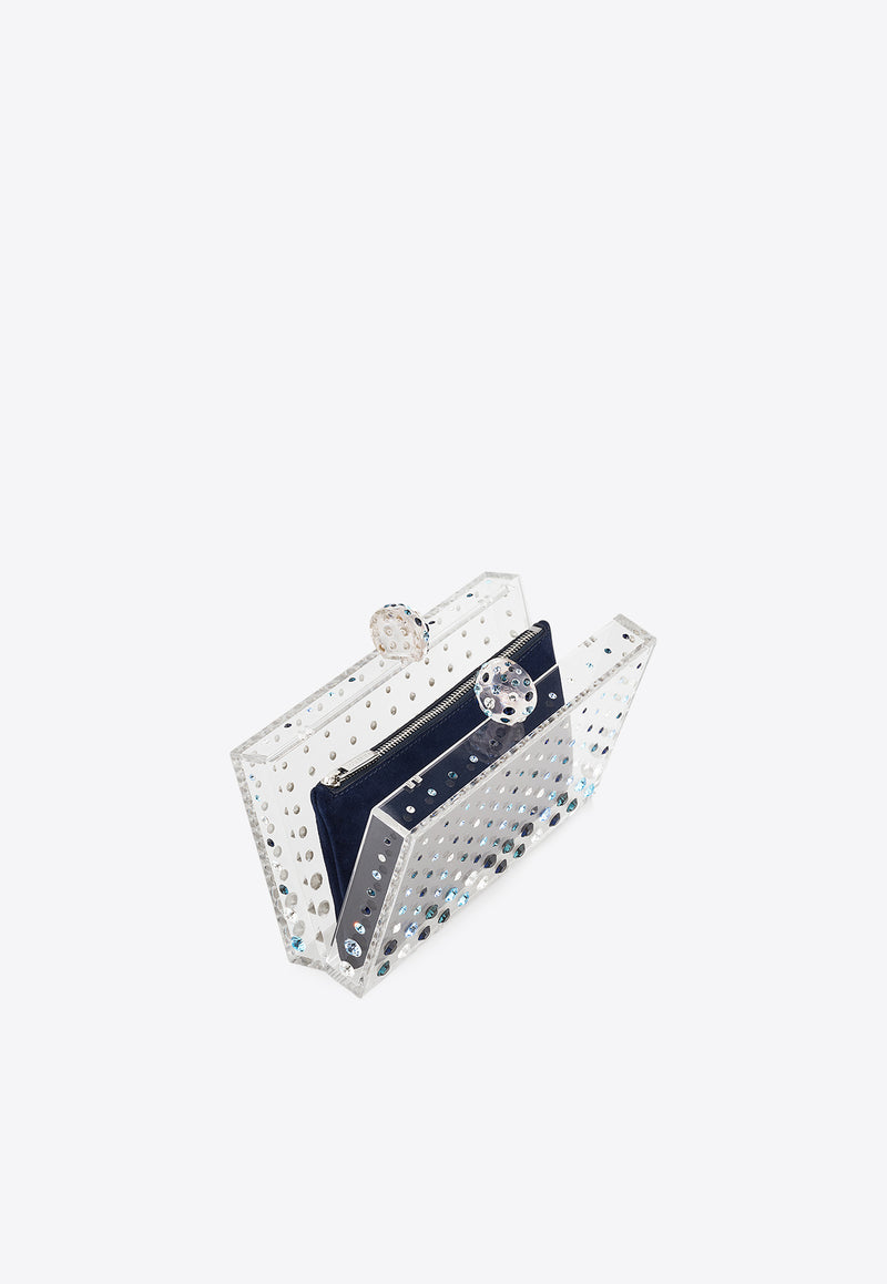 Aquazzura Tequila Crystal-Embellished Clutch TQLCLUC0-RUB-TZL
