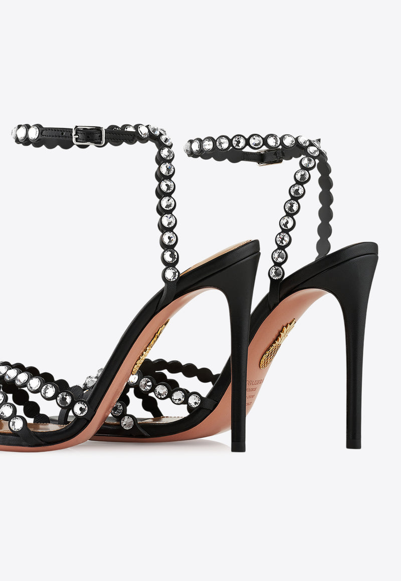 Aquazzura Tequila 105 Leather Sandals TQLHIGS0-NAP-BCY