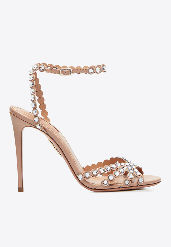 Aquazzura Tequila 105 Leather Sandals TQLHIGS0-NAP-PWP