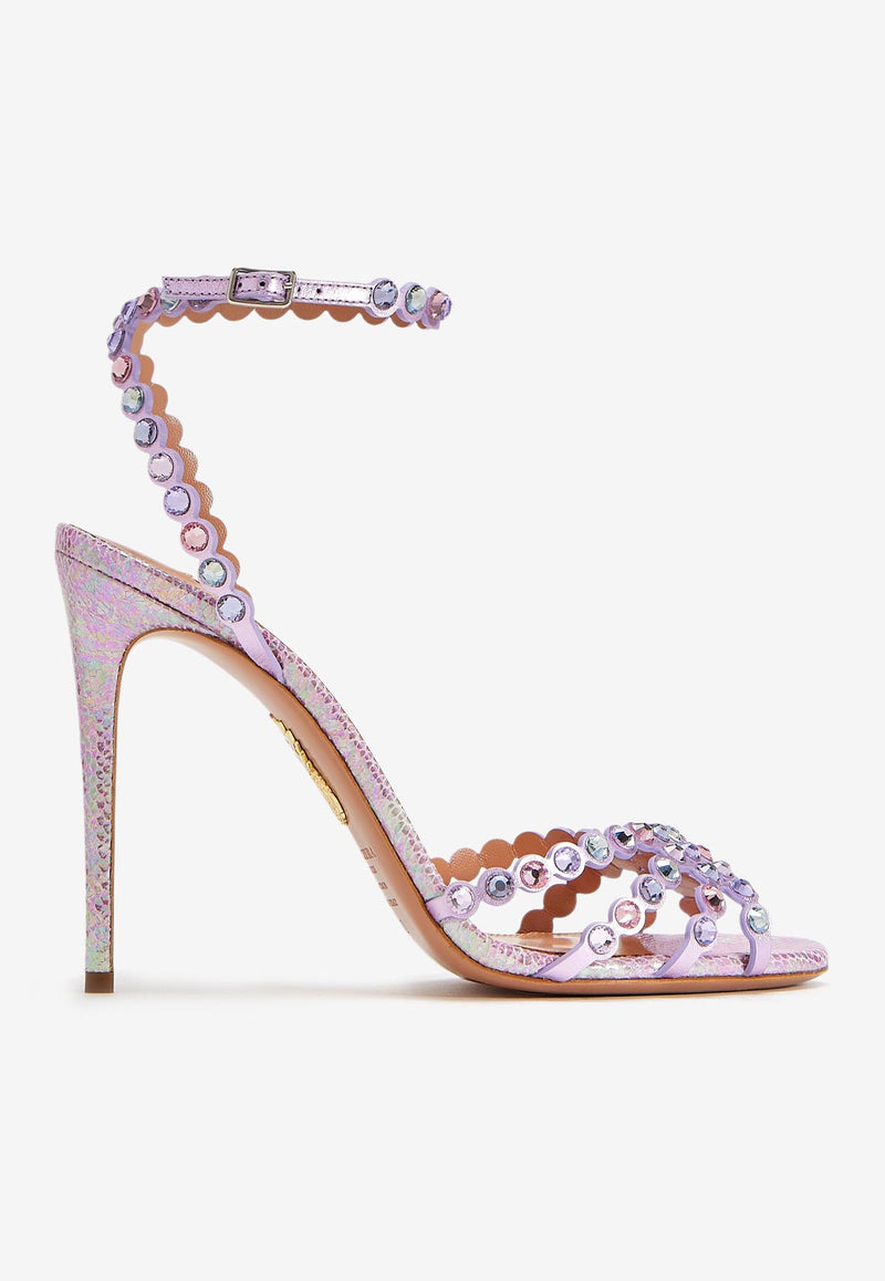 Aquazzura Tequila 105 Crystal-Embellished Sandals TQLHIGS0-TYL930 PINK