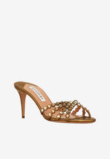 Aquazzura Tequila 75 Crystal-Embellished Mules Bronze TQLMIDM0-CYNBRA BRASS