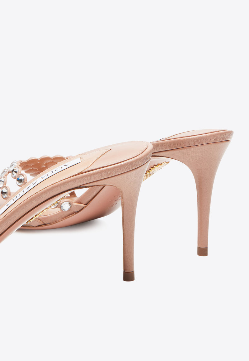 Aquazzura Tequila 75 Leather Mules TQLMIDM0-NAP-PWP